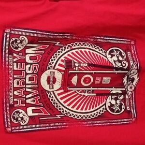 Harley-Davidson Red Long Sleeve Gas Pump Tee Shirt Men's Large